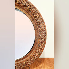 آینه و شمعدان مسی دستساز طرح گل و مرغ شیراز مدل gh