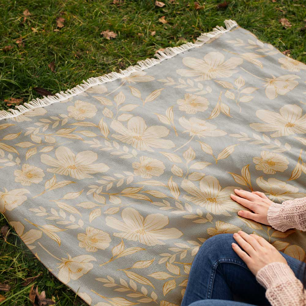 شال مبل مدل گلدار کد F2SH1082 سایز 98x180 سانتی متر