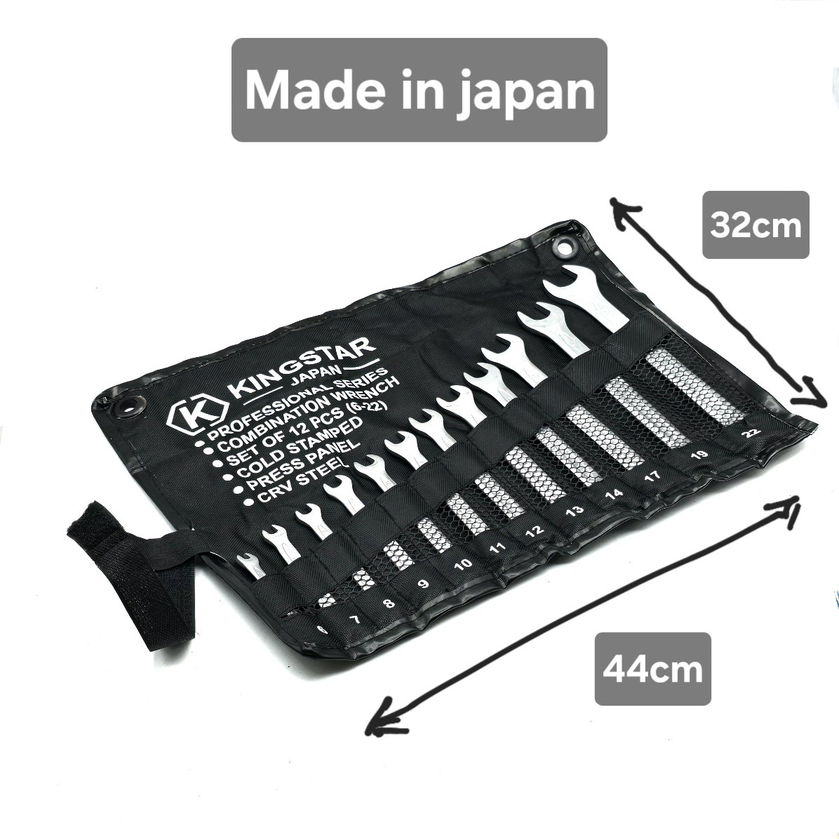 آچار یکسر تخت و یکسر رینگی کینگ استار مدل 6-22MM مجموعه 12 عددی