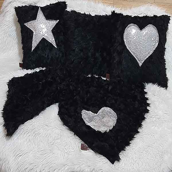 کوسن تیگران مفشوو مدل قلبی کد M3 مجموعه 3 عددی به همراه شال مبل