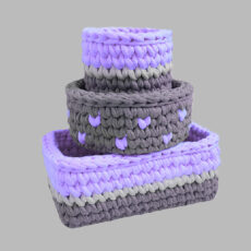 سبد قلاب بافی تریکو مدل اریانا کد 01 مجموعه 3 عددی