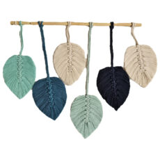 آویز بافتنی مدل برگ مکرومه