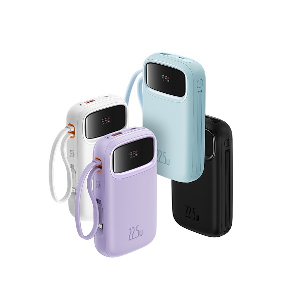 پاوربانک 22.5 وات بیسوس مدل 22.5W QPow2 Dual Cable ظرفیت 10000 میلی آمپر ساعت