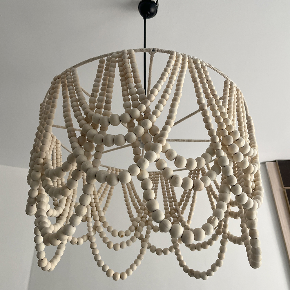 لوستر تزئینی مدل مهره چوبی مراکشی کد 50