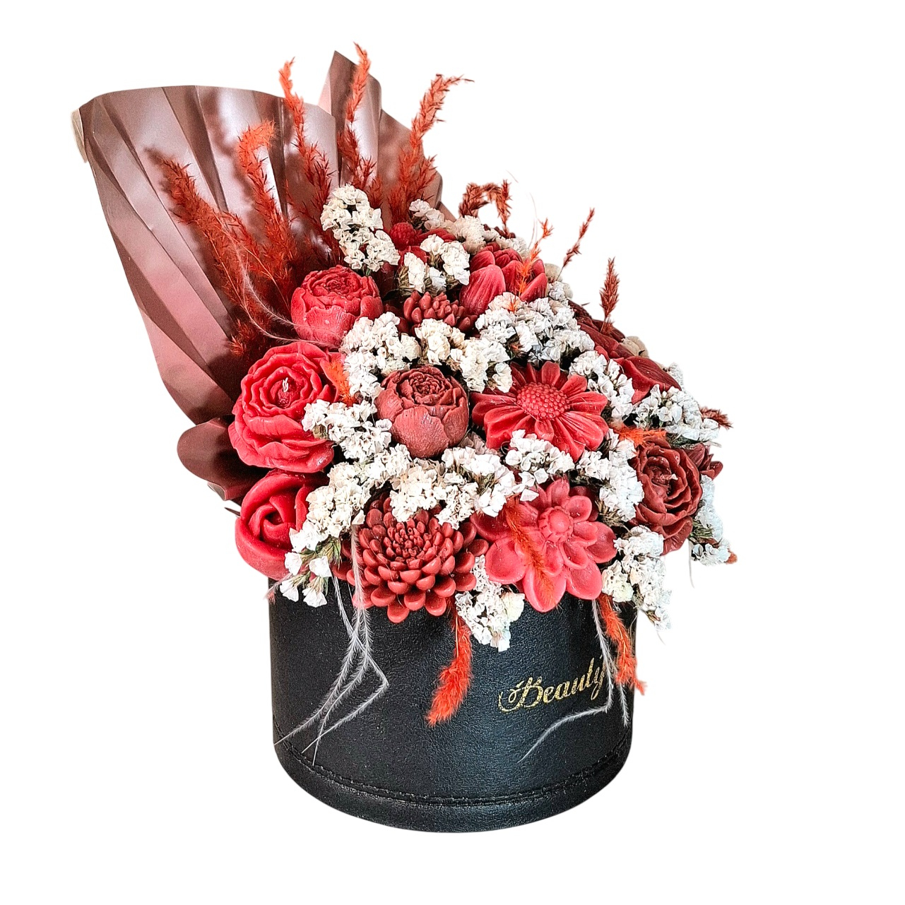 شمع مدل باکس گل 18 شاخه کد BL01