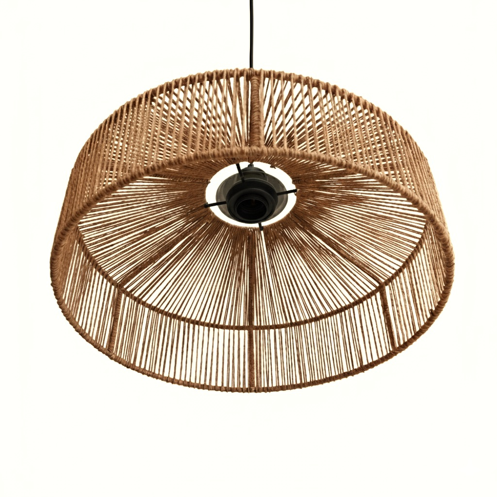 لوستر بافتنی مدل رافیا دست ساز فریم چتری