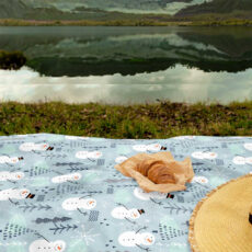 شال مبل طرح آدم برفی کد Q2SH1074 سایز 98x180 سانتی متر