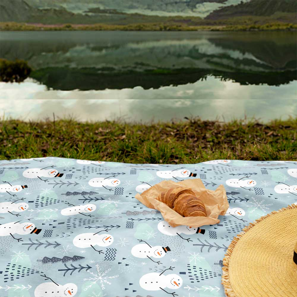 شال مبل طرح آدم برفی کد Q2SH1074 سایز 98x180 سانتی متر