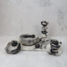 ست شمع کاسه ای و جاشمعی مدل الین کد 550 مجموعه 8 عددی