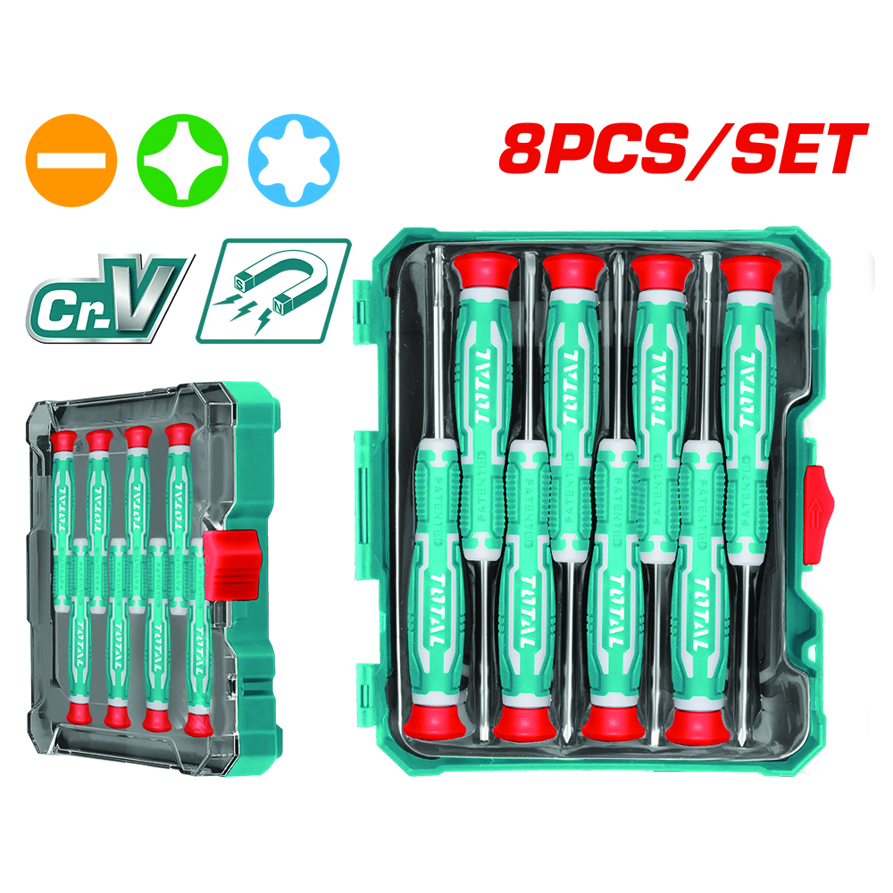 پیچ گوشتی ساعتی توتال مدل THT250826 مجموعه 8 عددی