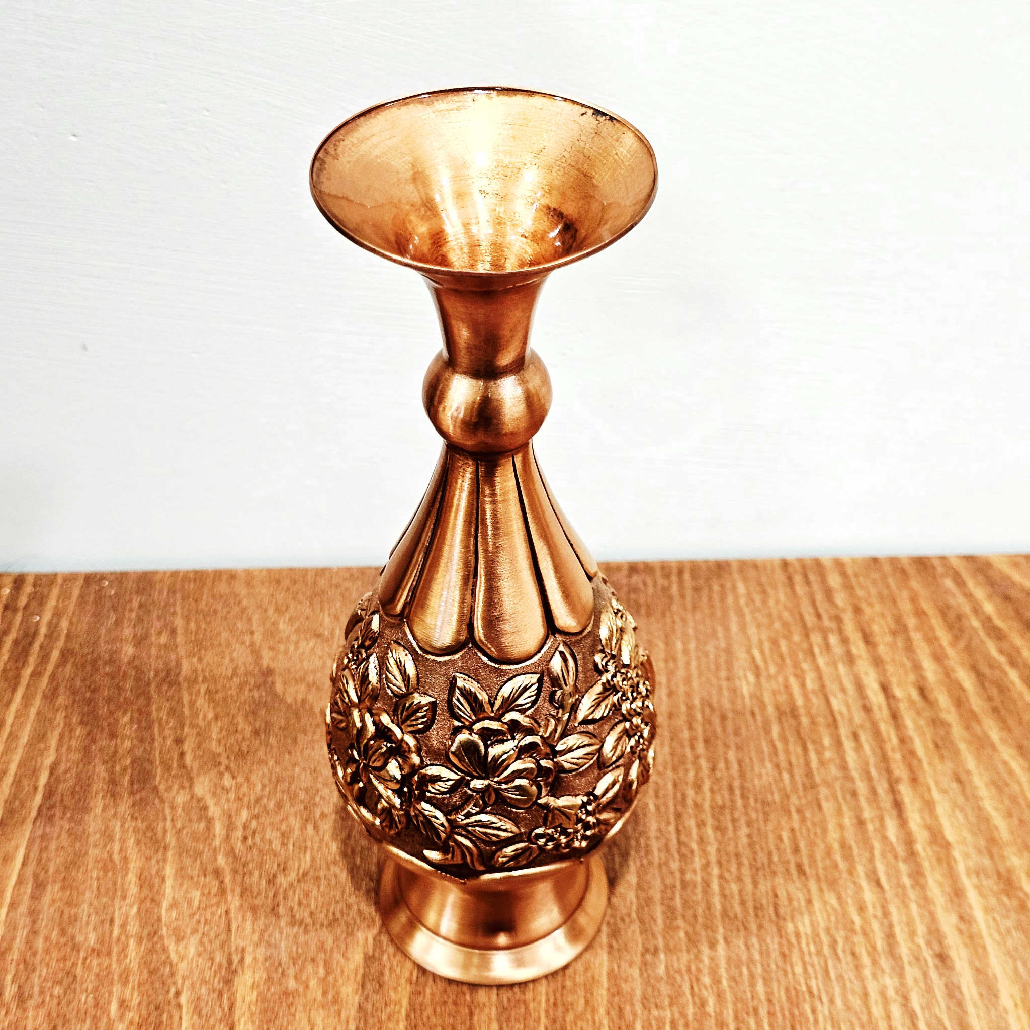 گلدان مس مدل قلمکاری شده طرح گل مدل Gh