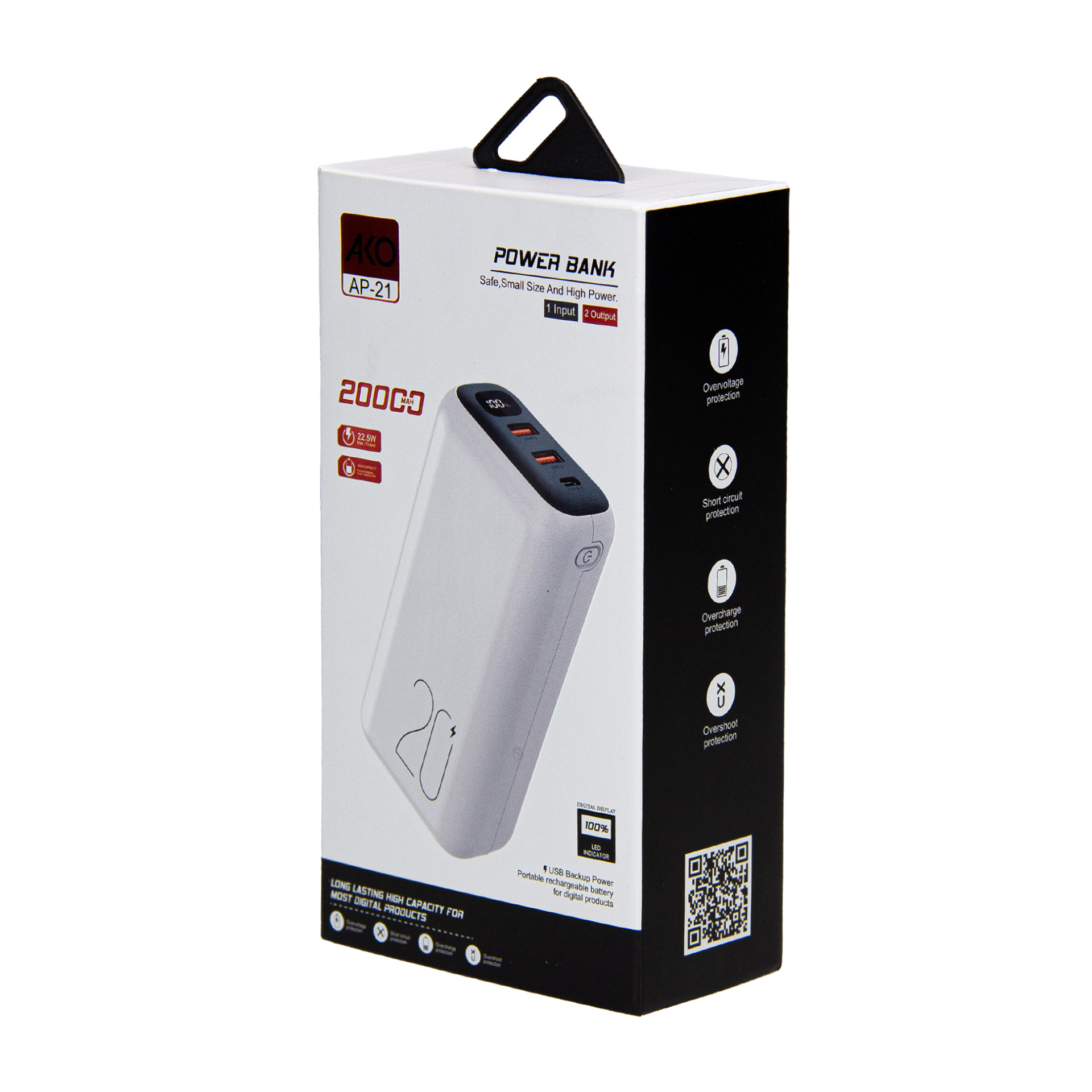 پاوربانک آکو مدل AP-21 ظرفیت 20000 میلی آمپر ساعت