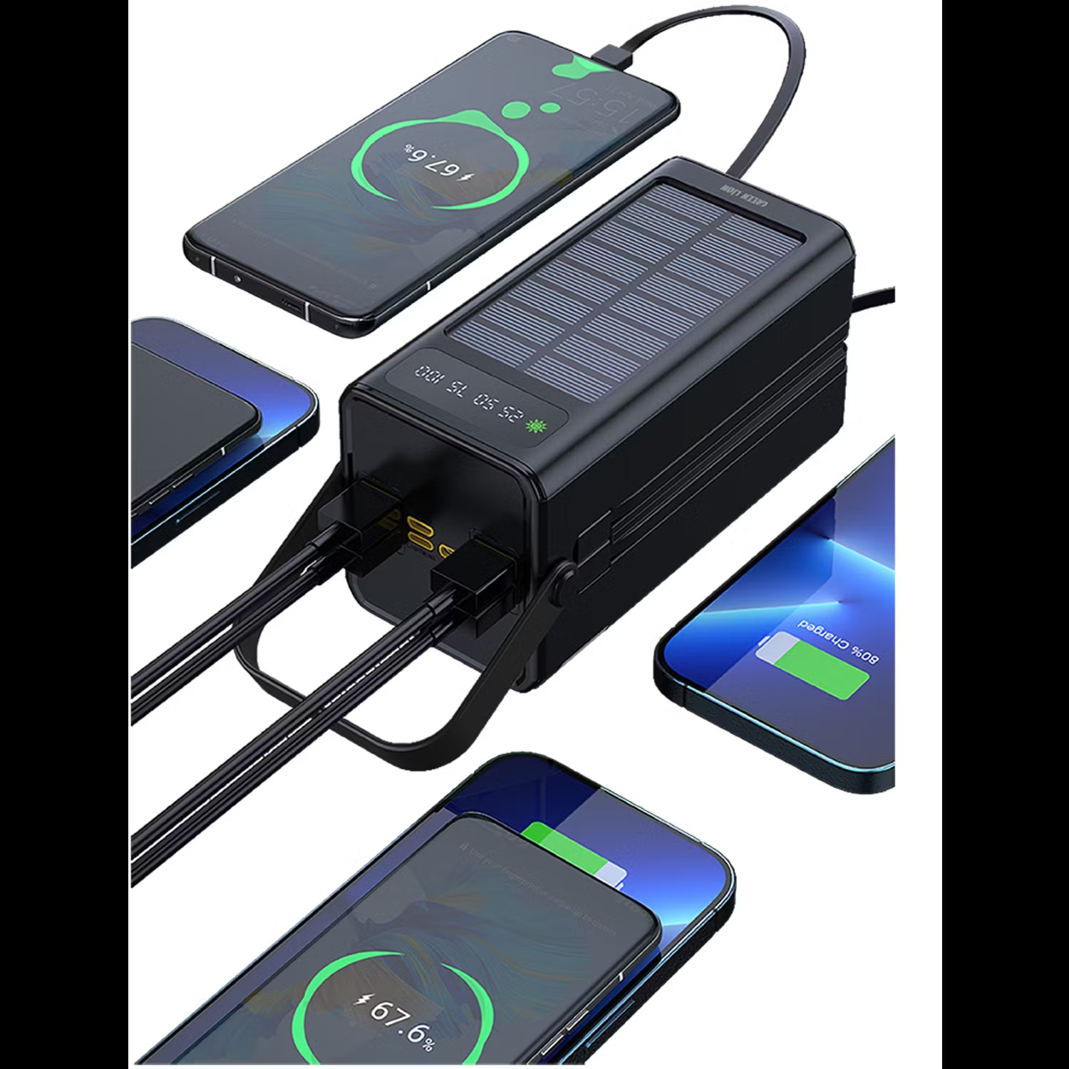 پاوربانک گرین لاین مدل GL-PX50 ظرفیت 60000 میلیآمپر ساعت به همراه پنل خورشیدی