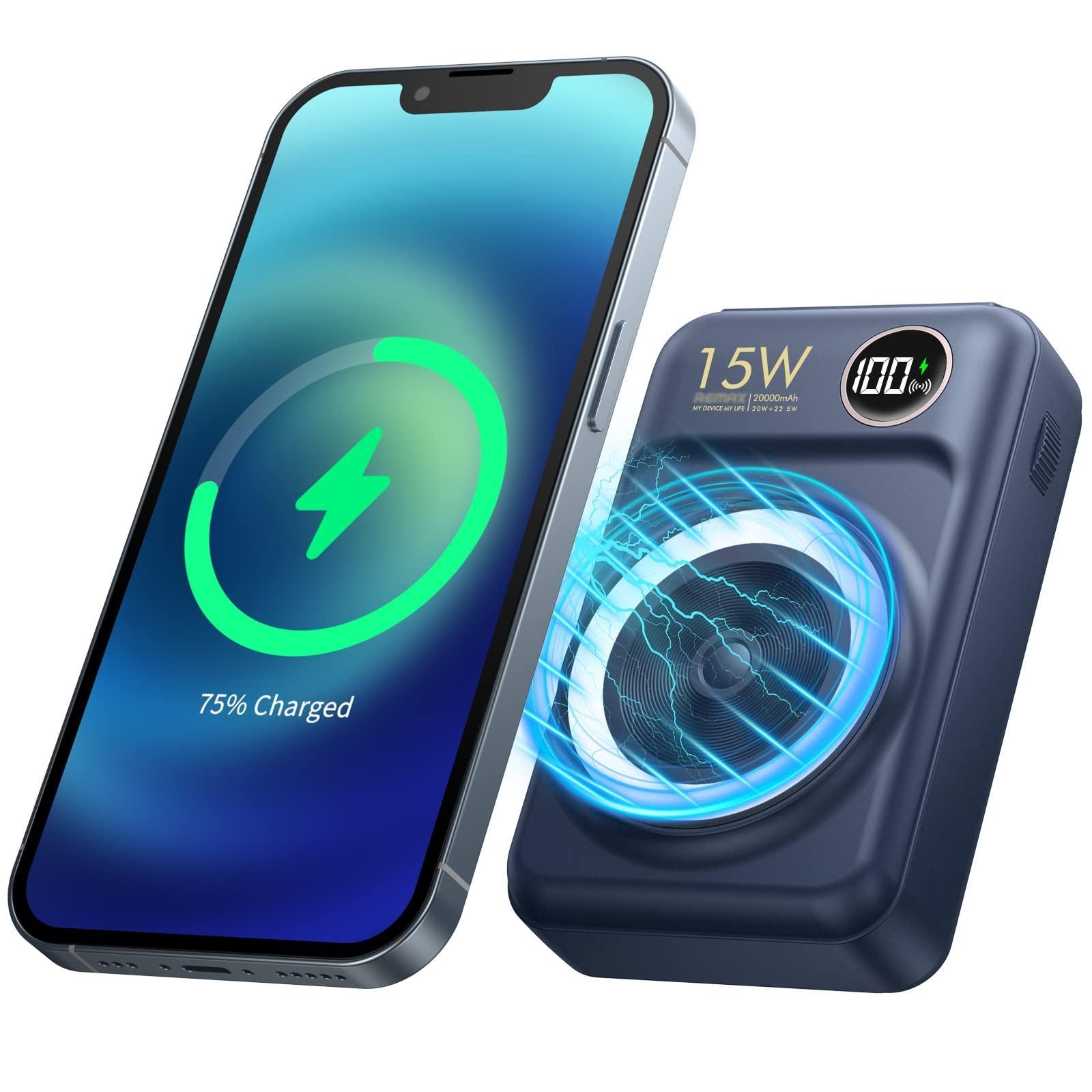 پاوربانک ریمکس مدل MagSafe Wireless Fast Charge 22.5W ظرفیت 20000 میلی آمپر ساعت