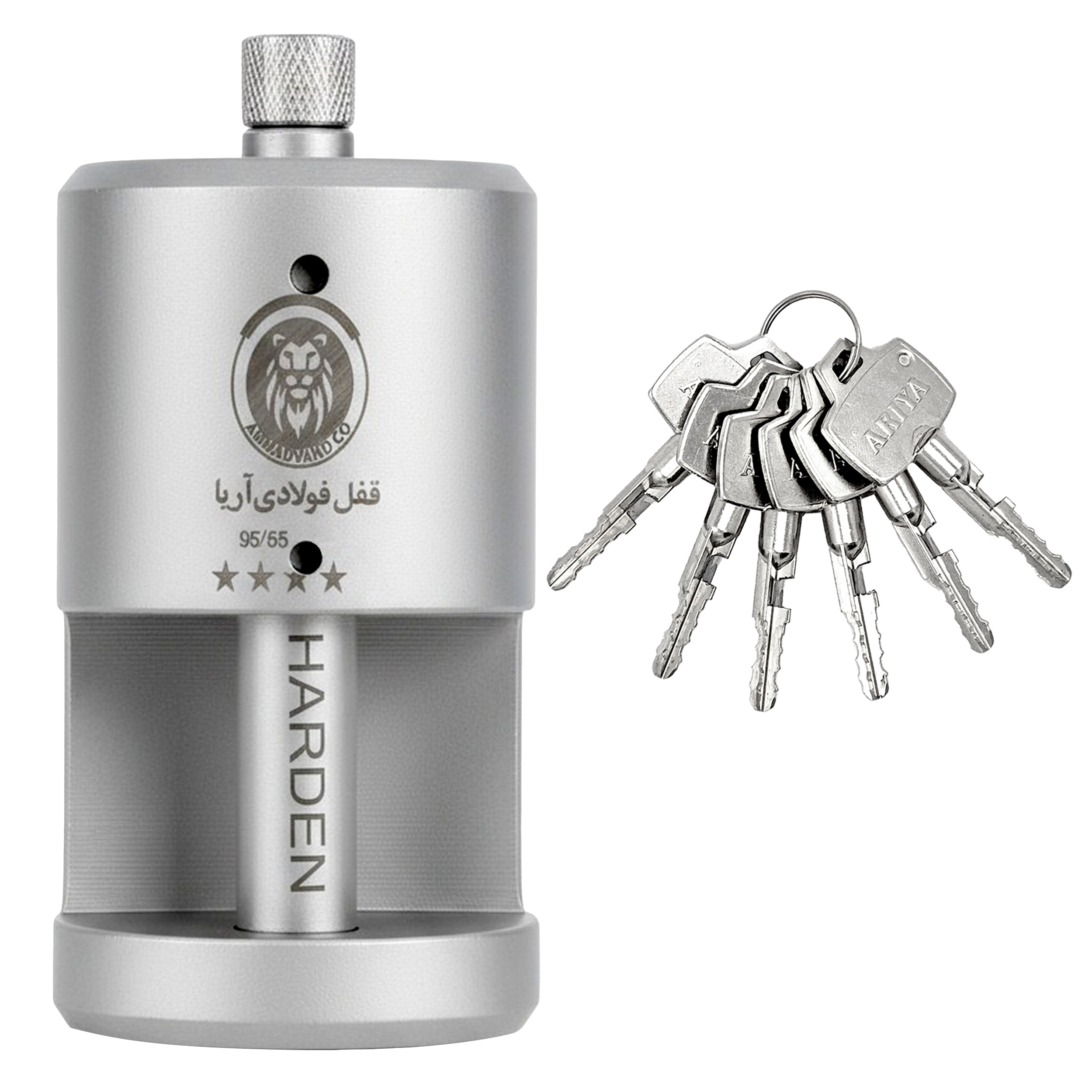 قفل آریا مدل استوانه ای فولادی سایز 95 میلیمتر