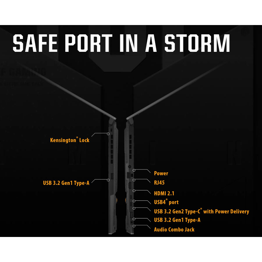 لپ تاپ 15.6 اینچ ایسوس مدل TUF Gaming A15 (2024) FA507UI-LP034W-R9 8945HS-16GB DDR5 5600MHz-1TB SSD-RTX4070 8GB-FHD 144Hz-W