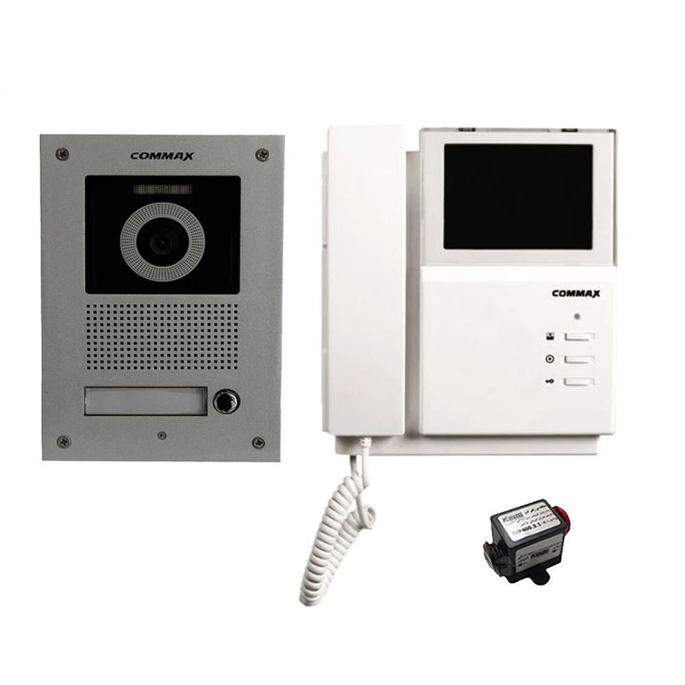 مجموعه دربازکن تصویری کوماکس مدل 4pnc-4ucm به همراه محافظ ولتاژ مانیتور