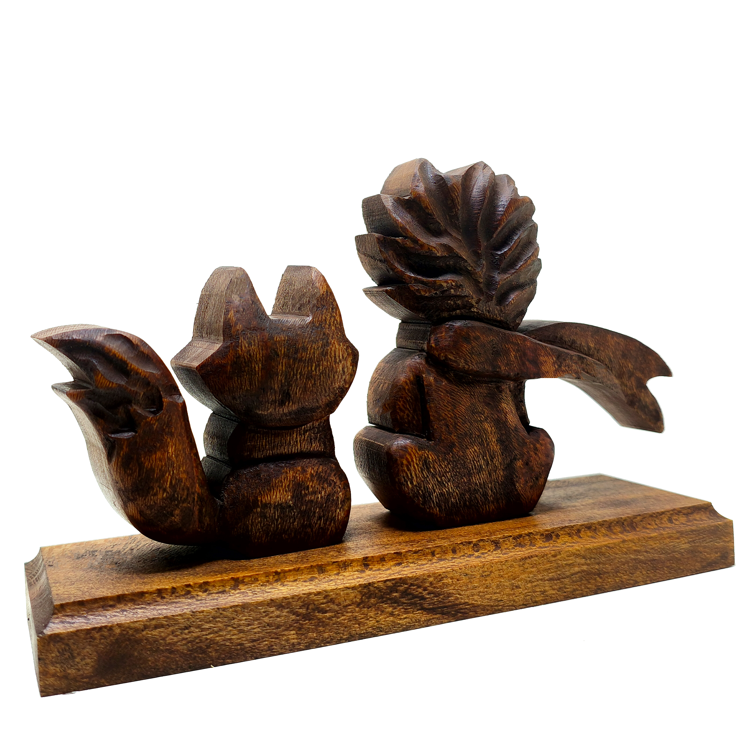 مجسمه چوبی طرح شازده کوچولو و روباه