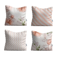 کاور کوسن شمسه نگار مدل گل و خط کد CUS8 مجموعه چهار عددی