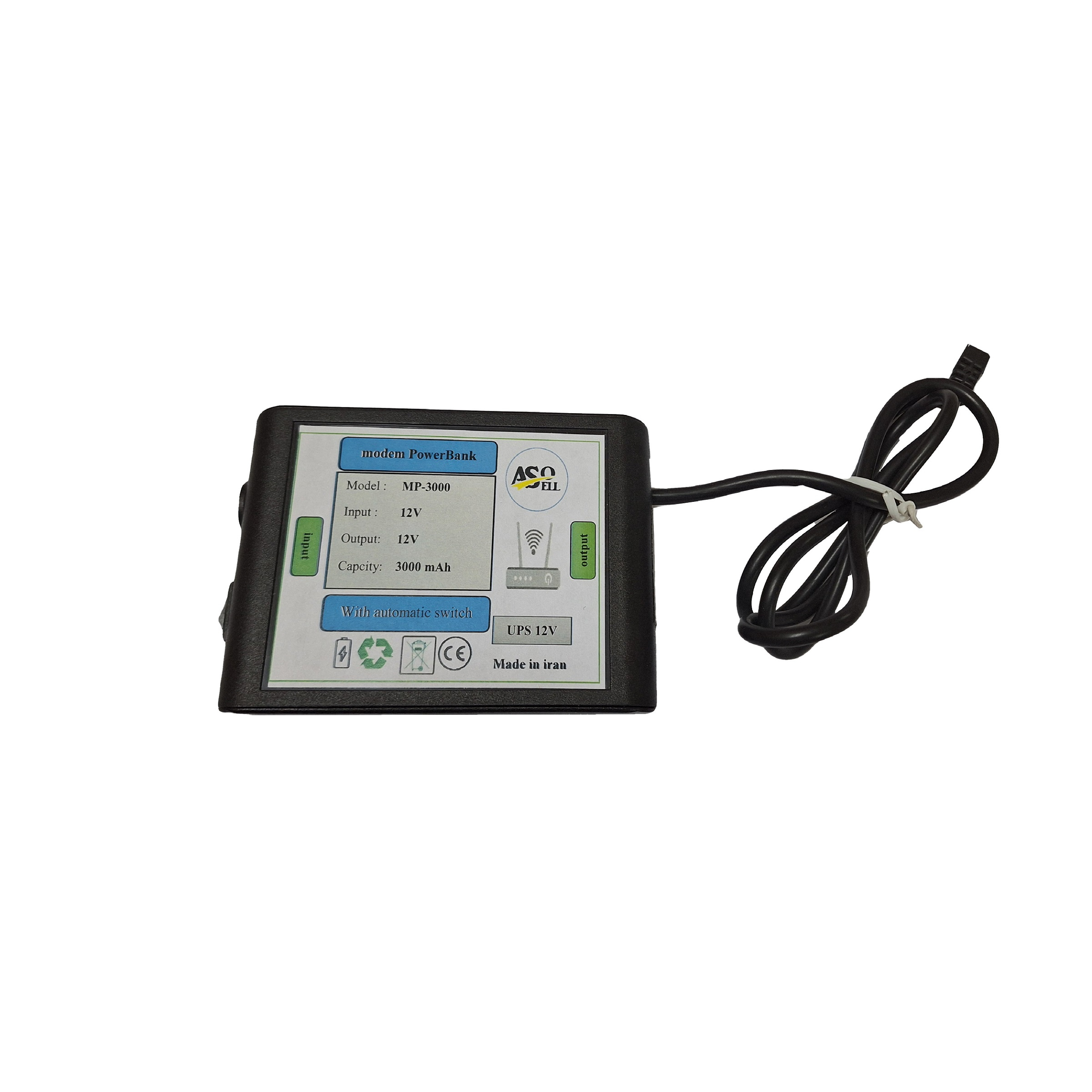 یو پی اس (ups) مودم مدل MP_3000 AsoSell ظرفیت 3000 میلی آمپر