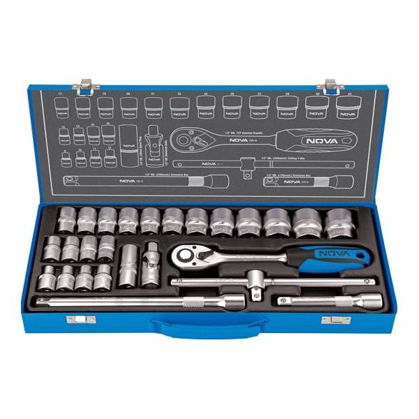 آچار بکس نووا مدل 6681 مجموعه 26 عددی