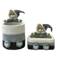 سبد قلاب بافی تریکو کد ۶ مجموعه ۲ عددی