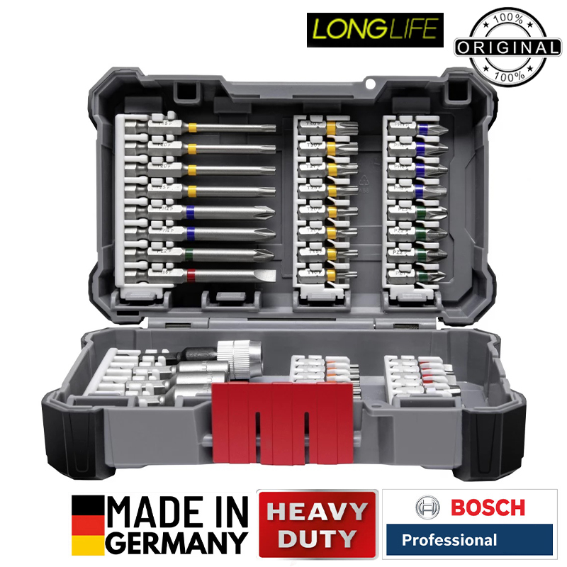 سری پیچ گوشتی و بکس سردریلی بوش مدل BO-43 PCS BOX مجموعه 43 عددی