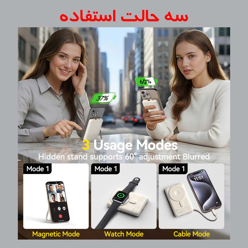 پاوربانک ریمکس مدل MagSafe Wireless Fast Charge MC-05 22.5W ظرفیت 10000 میلی آمپر ساعت