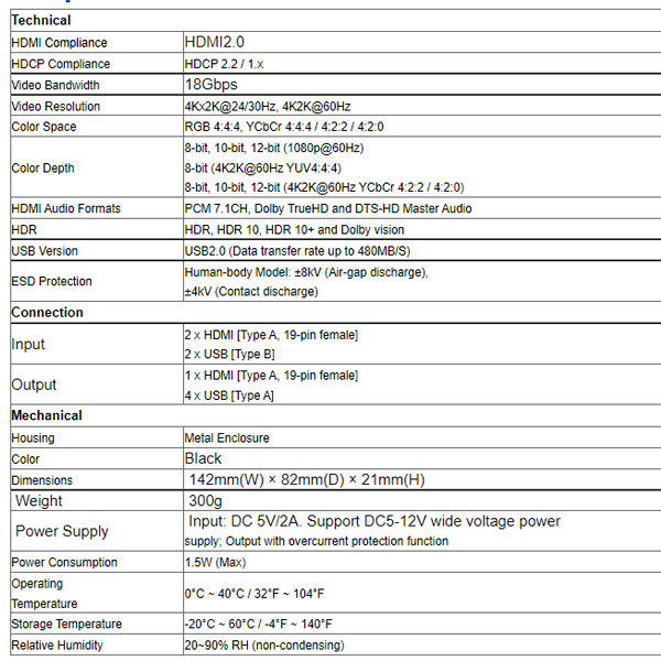 سوییچ KVM دو پورت HDMI مدل FN-K221