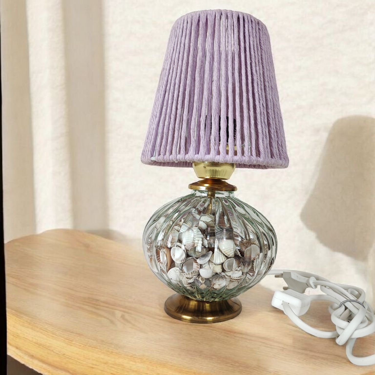 آباژور مدل شیشه و صدف