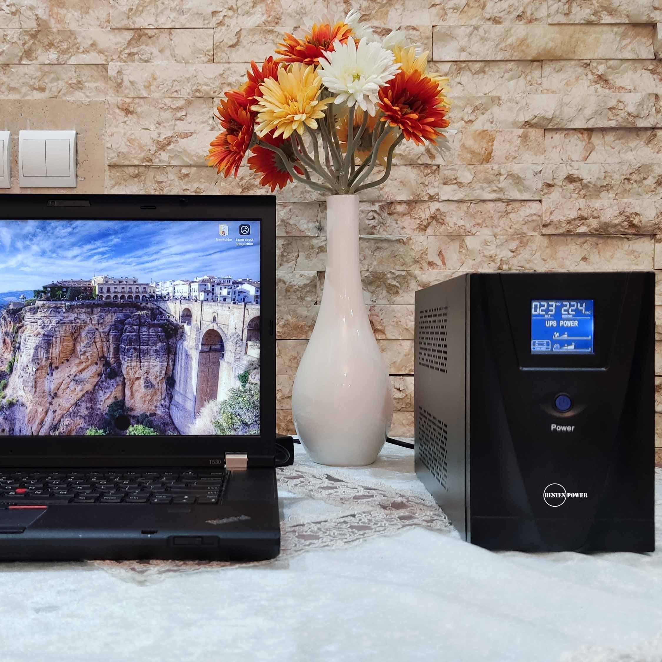 یو پی اس بستن پاور مدل BPO-1500VA-7.5Ah با ظرفیت 1500ولت آمپر به همراه باتری داخلی