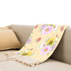 شال مبل طرح آفتابگردان کد F2SH1059 سایز 100×180 سانتی متر