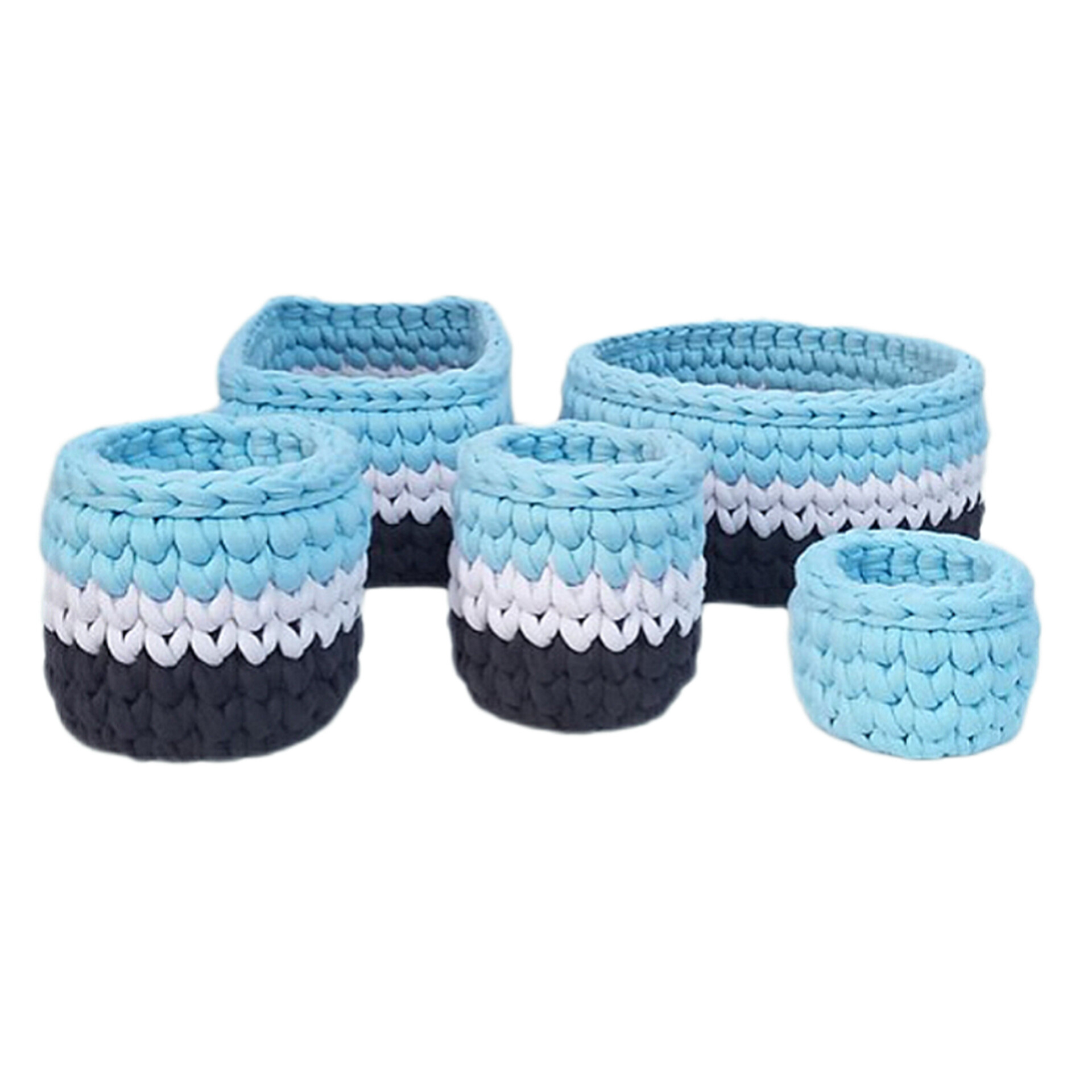 سبد قلاب بافی تریکو مدل کودک کد 01 مجموعه 5 عددی