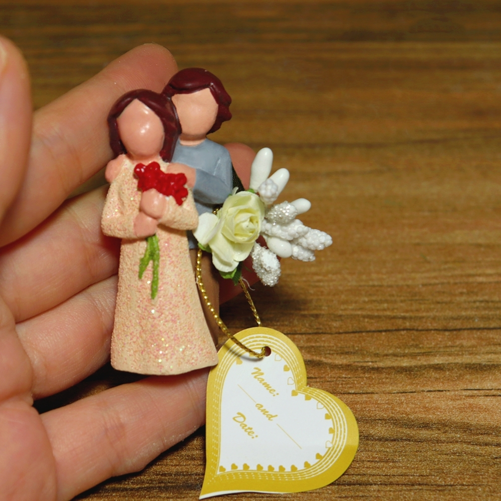 مجسمه مدل گیفت عقد و عروسی طرح زوج بسته 25 عددی