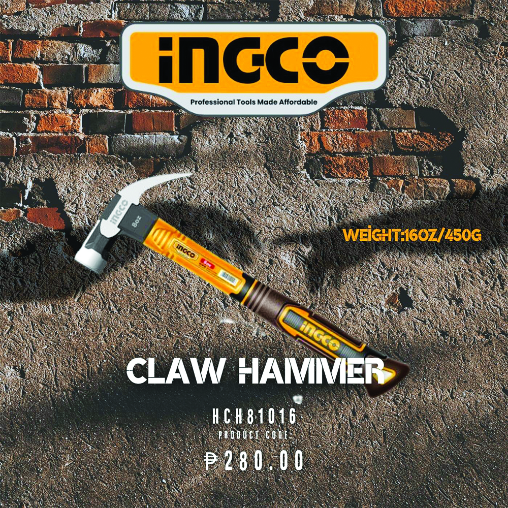 چکش میخ کش اینکو مدل HCH81016 با وزن 450 گرم