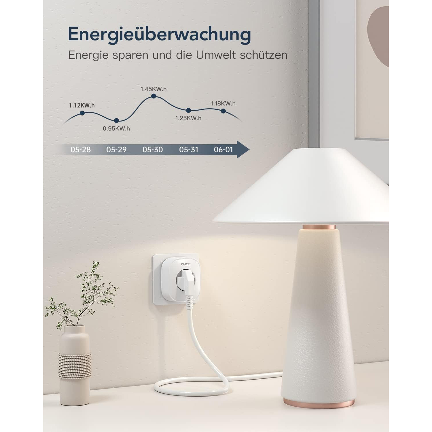 پریز هوشمند جی ان سی سی مدل SP11 بسته ۴ عددی