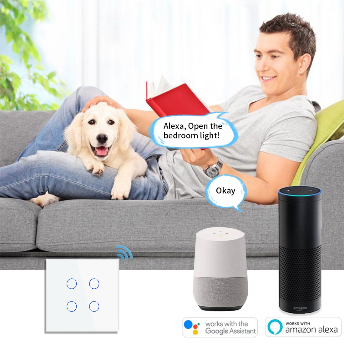 کلید لمسی هوشمند مدل Livolo چهار پل