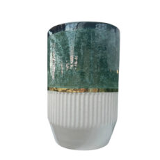 گلدان سرامیک طرح شیار دار مجموعه 2 عددی