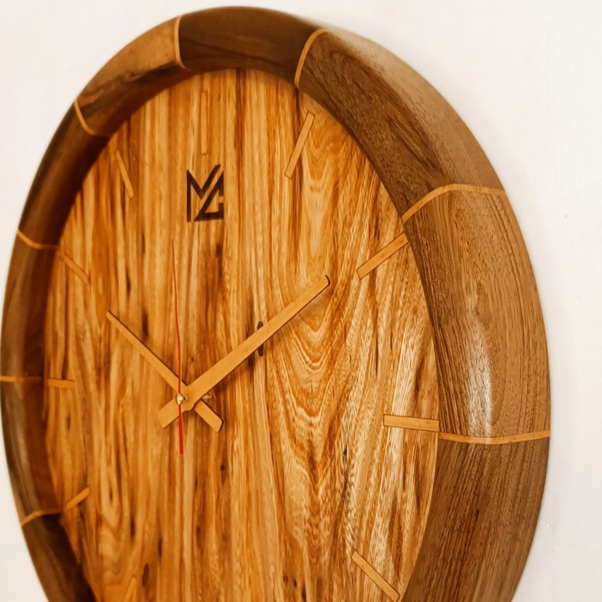 ساعت دیواری چوبی مدل گردو و اوجا کد Mc40-1