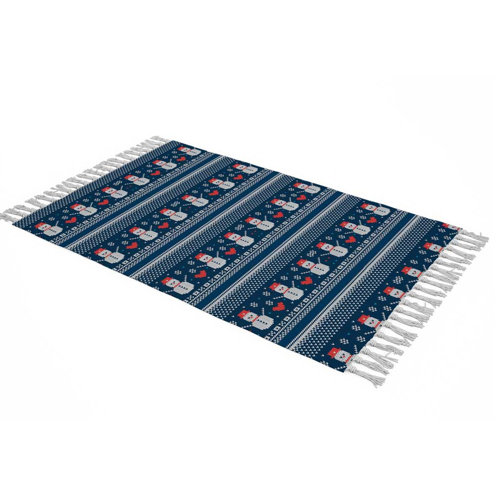 شال مبل طرح آدم برفی کد Q2SH1058 سایز 98x180 سانتی متر