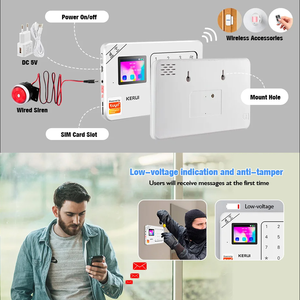 دزدگیر اماکن سیم کارتی کروی مدلW1821 به همراه حسگر حرکتی P819