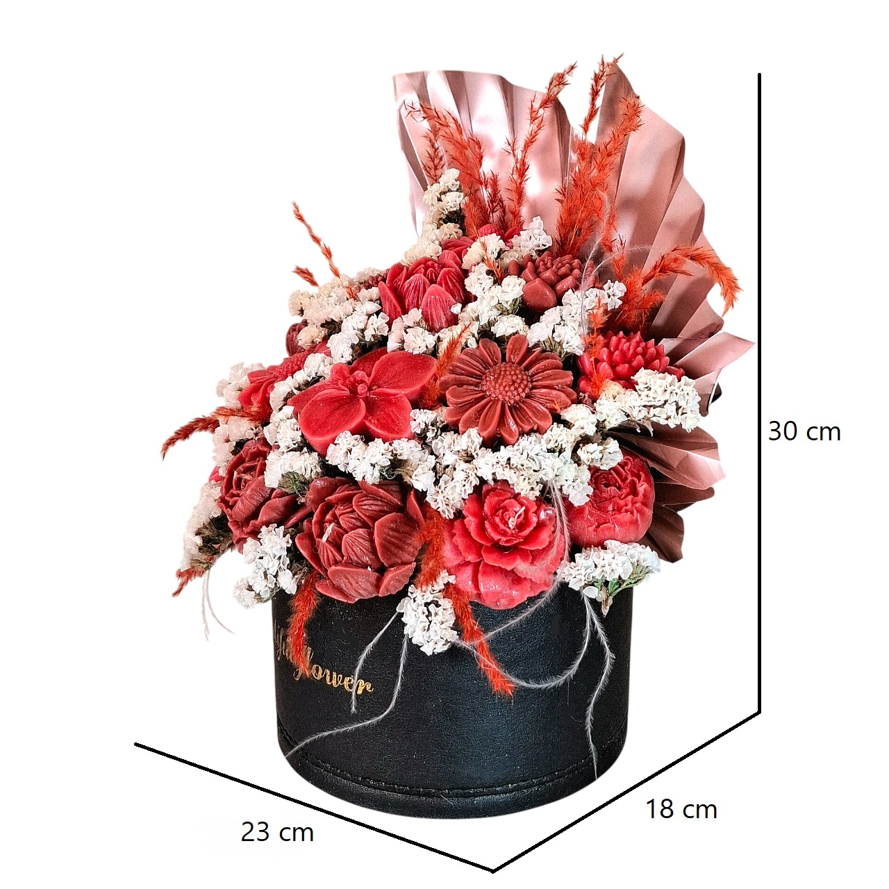 شمع مدل باکس گل 18 شاخه کد BL01