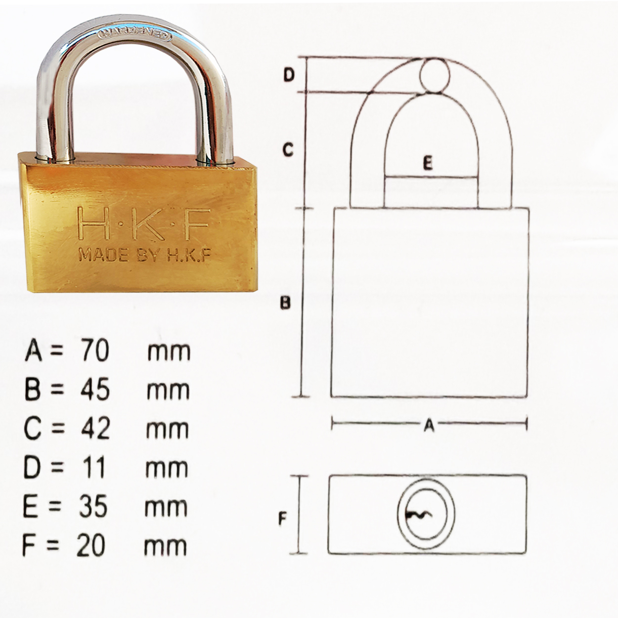 قفل آویز اچ کی اف مدل MOON - 007