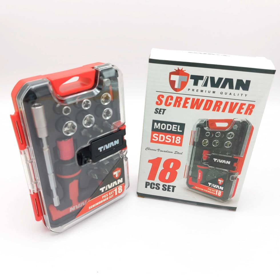 پیچ گوشتی تیوان مدل SDS18 بسته 18 عددی