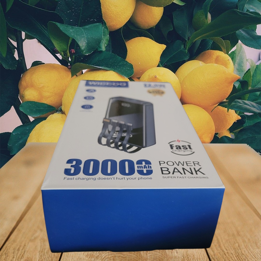 پاوربانک 22.5 وات مدل WICC00 ظرفیت 30000 میلی آمپر ساعت