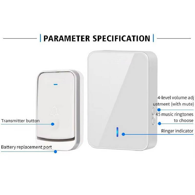 زنگ بی سیم مدل 2Q489-BB به همراه شستی