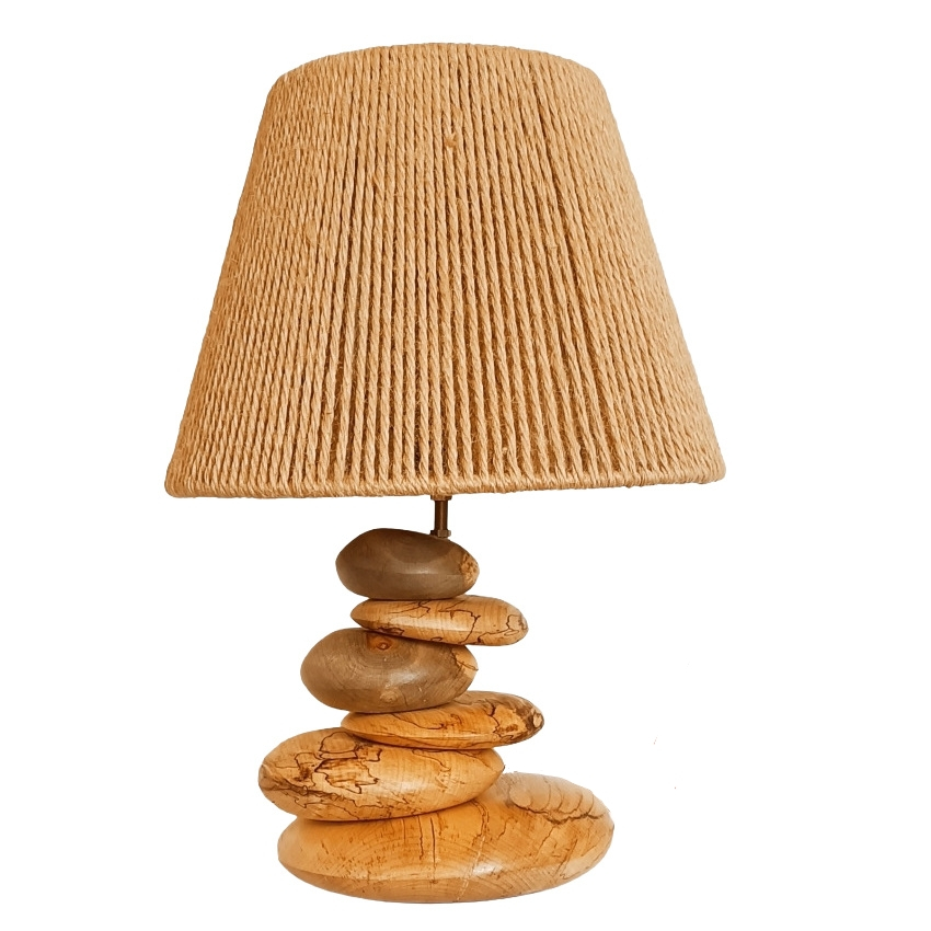 آباژور رومیزی چوبی  طرح سنگ کد Mc50