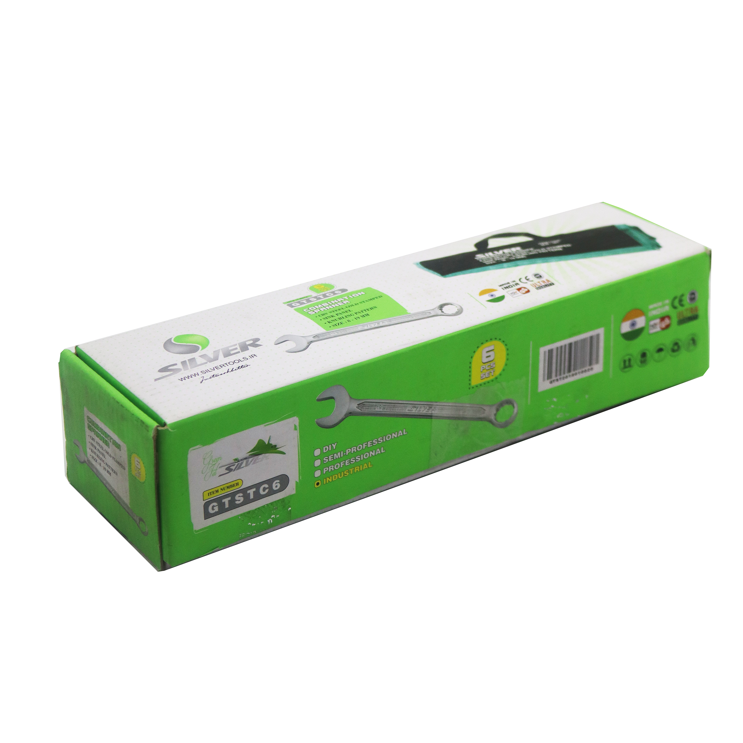 آچار یکسر تخت و یکسر رینگی سیلور مدل YP-GTSTC6/8-19MM مجموعه 6 عددی
