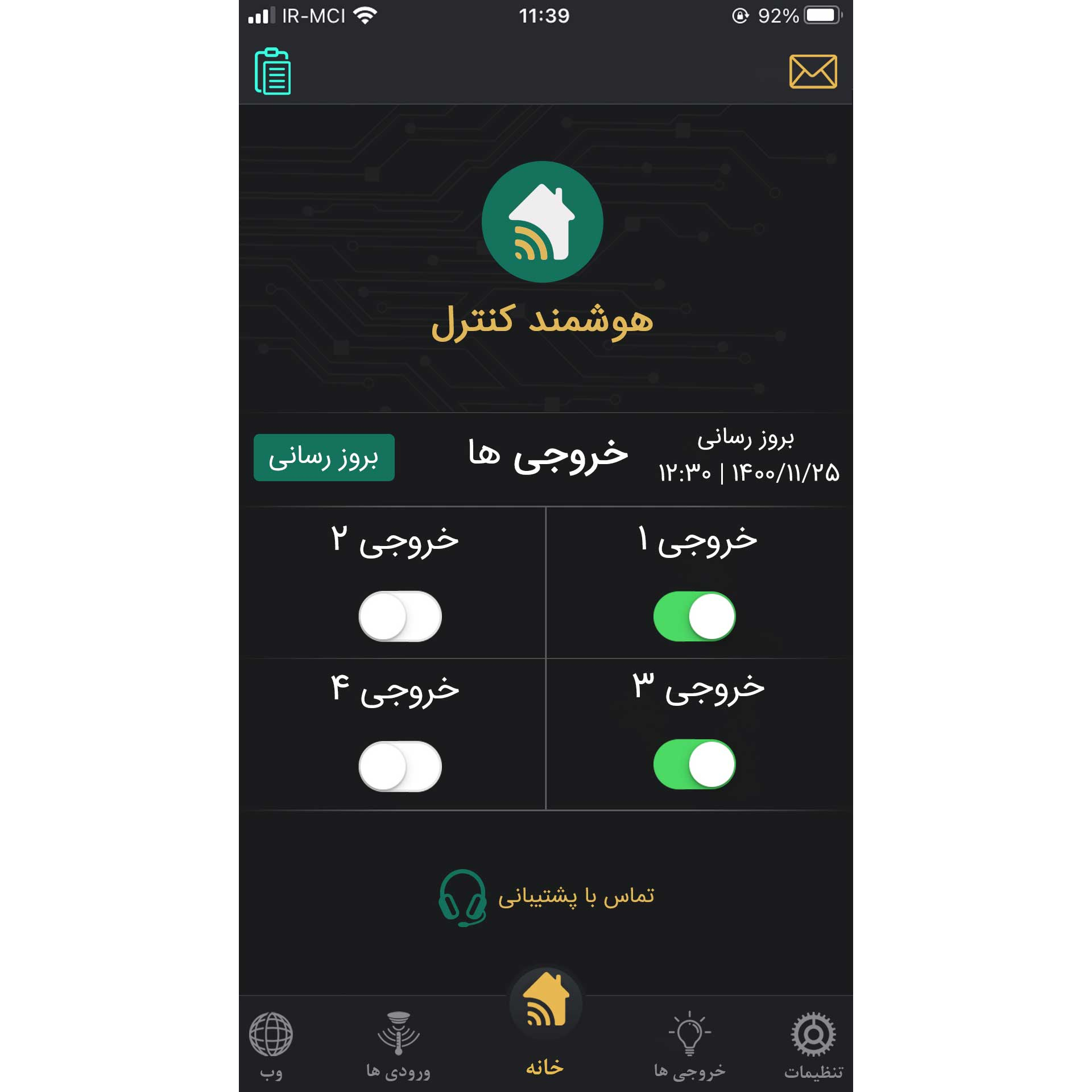 دستگاه کنترل هوشمند مدل GG44
