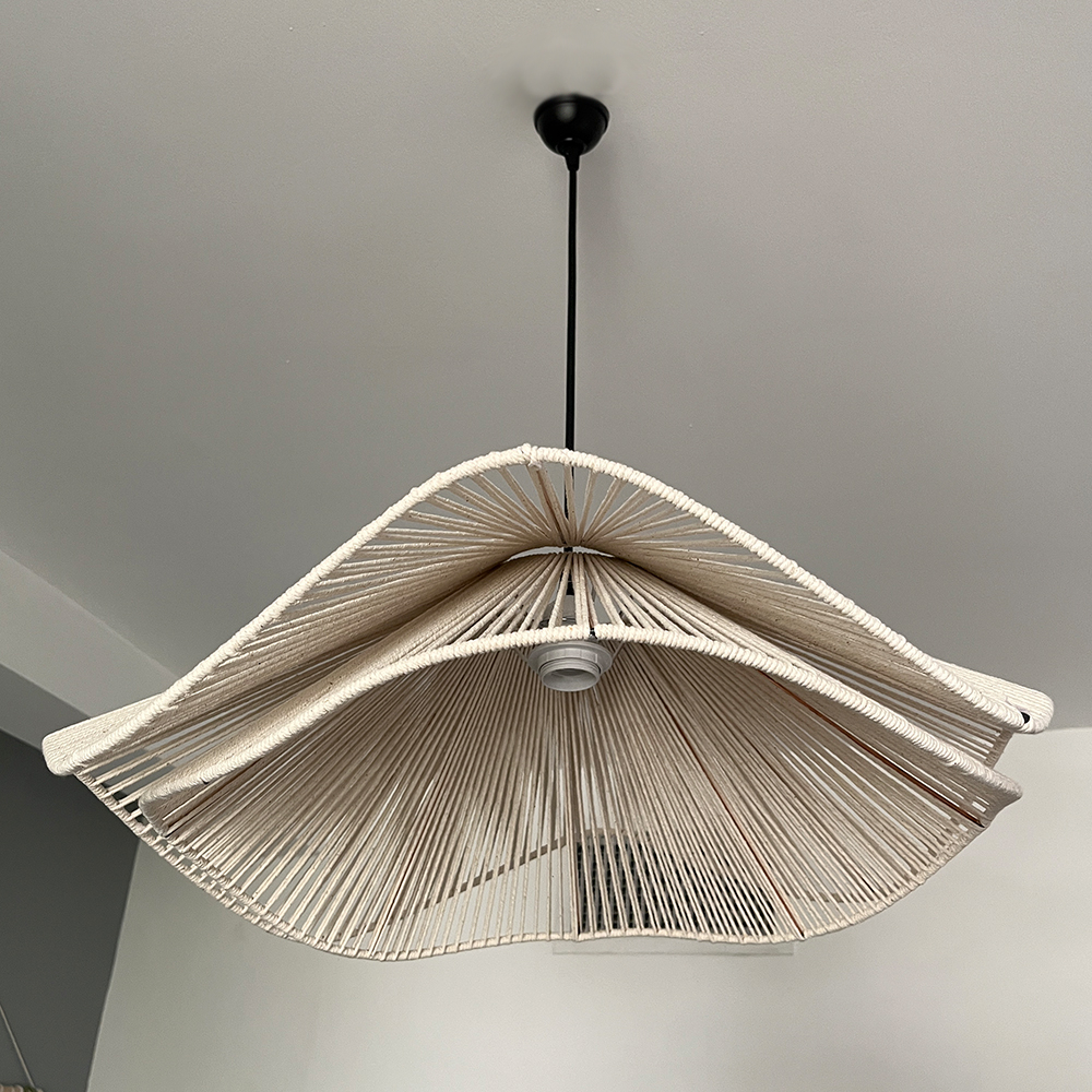 لوستر تزئینی مدل مکرومه دفرمه دو طبقه کد 6015